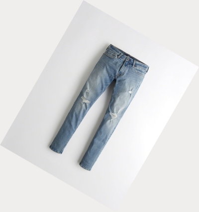 Light Wash Men's Hollister Extreme Stretch Extreme Skinny Jeans | UK-985RKYN