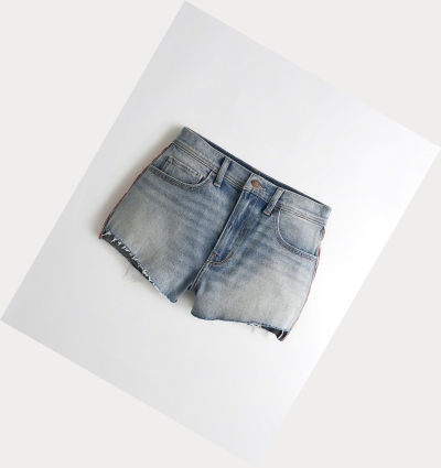 Light Wash Women's Hollister Vintage Stretch High-Rise Denim Vintage Shorts | UK-285WLPD