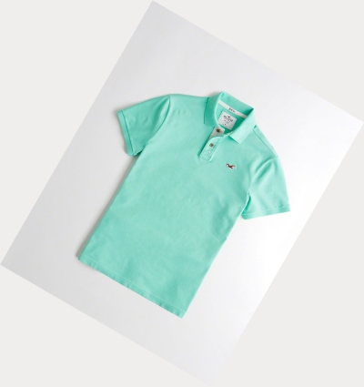 Mint Men's Hollister Stretch Icon Polo Shirts | UK-720SJCE