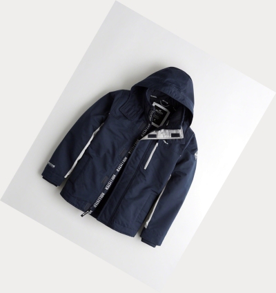 Navy Men's Hollister Fleece-Lined Jackets | UK-825ERVH