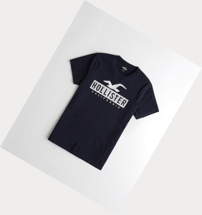 Navy Men's Hollister Must-Have Crewneck Short Sleeve | UK-872IWZE