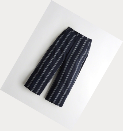 Navy Stripes Women's Hollister Ultra High-Rise Pants | UK-769HIWZ