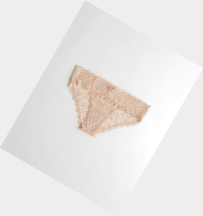 Nude Women's Hollister Lace Cheeky Underwear | UK-125LMRE