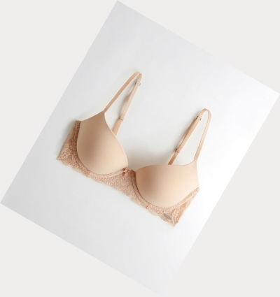 Nude Women's Hollister Lightly Lined Demi Bras | UK-975UNRY