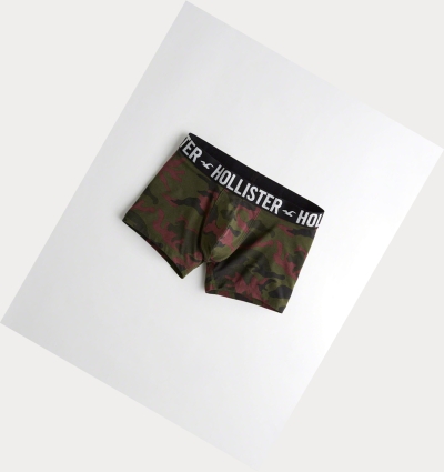 Olive Burgundy Camo Men's Hollister Classic Trunk Underwear | UK-179OPUX