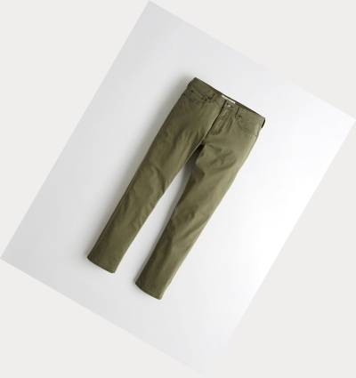 Olive Men's Hollister Epic Flex Skinny Twill Pants | UK-297ODFK