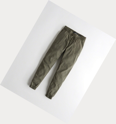 Olive Women's Hollister High-Rise Twill Pants | UK-854DFYV