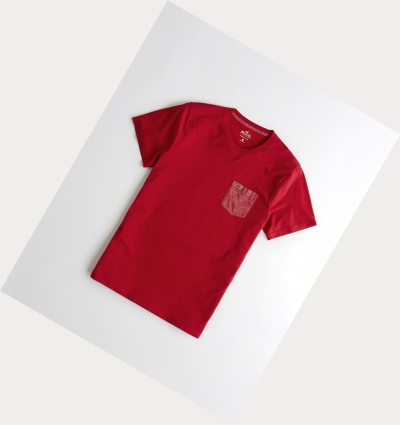 Red Men's Hollister Must-Have Crewneck Short Sleeve | UK-036BMGL