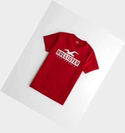 Red Men's Hollister Must-Have Crewneck Short Sleeve | UK-982RSZY