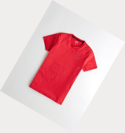 Red Men's Hollister Must-Have Muscle Fit Short Sleeve | UK-126GKIL