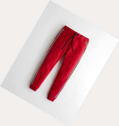 Red Men's Hollister Side-Stripe Jogger | UK-497OWJH