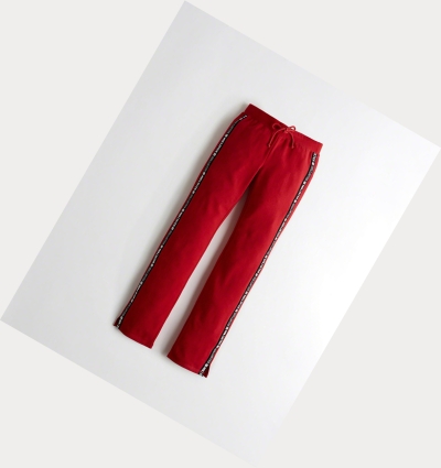 Red Women's Hollister Mid-Rise Straight-Leg Sweatpants | UK-278LGNI