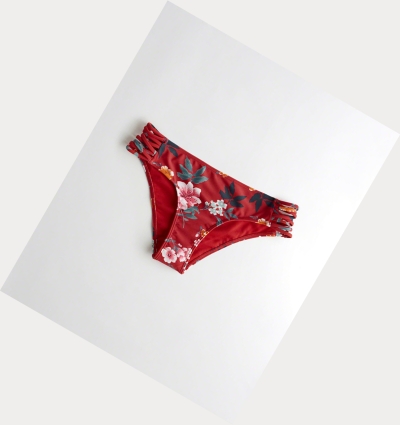 Red Women's Hollister Strappy Cheeky Bikini Bottoms | UK-479RZPB