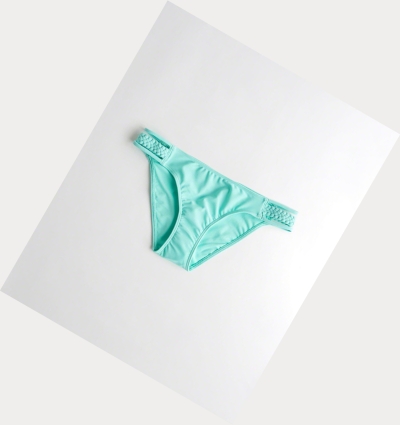 Turquoise Women's Hollister Braided Strappy Bikini Bottoms | UK-076DPCJ