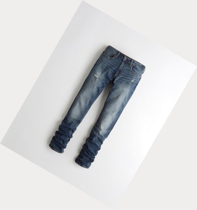 Wash Men's Hollister Advanced Stretch Stacked Skinny Jeans | UK-603VOFM