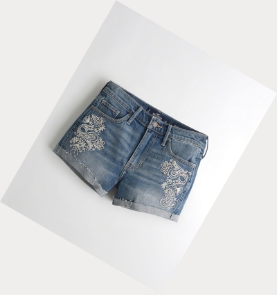 Wash Women's Hollister Stretch High-Rise Denim Shorts | UK-401SGZF