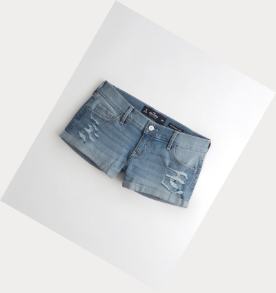 Wash Women's Hollister Stretch Low-Rise Denim Shorts | UK-076KDNM