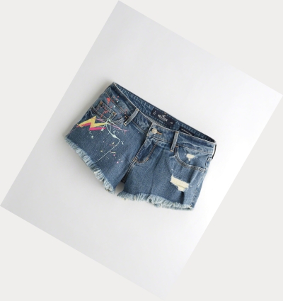 Wash Women's Hollister Stretch Low-Rise Denim Shorts | UK-951WFCL