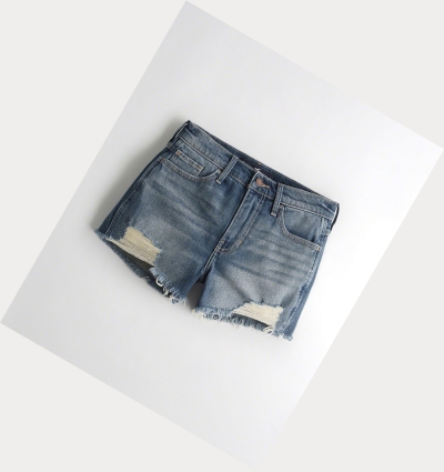 Wash Women's Hollister Vintage Stretch High-Rise Denim Shorts | UK-386CXSY