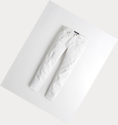 White Men's Hollister Epic Flex Skinny Jeans | UK-968ACTD