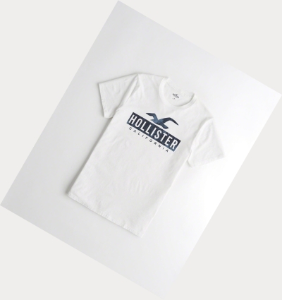 White Men's Hollister Must-Have Crewneck Short Sleeve | UK-053CQFK