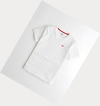 White Red Men's Hollister Must-Have Crewneck Short Sleeve | UK-970NULJ