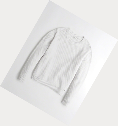 White Women's Hollister Crewneck Sweaters | UK-632FPSU