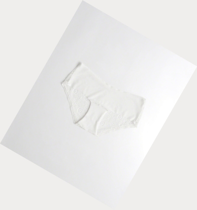 White Women's Hollister Gilly Hicks No-Show Lace-Back Hiphugger Underwear | UK-214NOFU