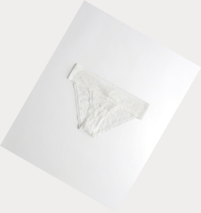 White Women's Hollister Lace Cheeky Underwear | UK-470RSAB