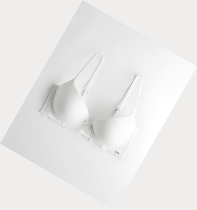 White Women's Hollister Lightly Lined Demi Bras | UK-532VKSC