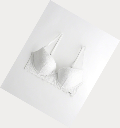 White Women's Hollister Push-Up Plunge Bras | UK-732TRMK