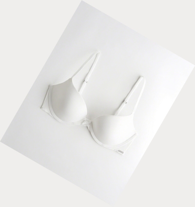 White Women's Hollister Push-Up Plunge Bras | UK-745JSOU