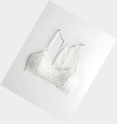 White Women's Hollister T-Back Scoop With Removable Pads Bras | UK-695RMST