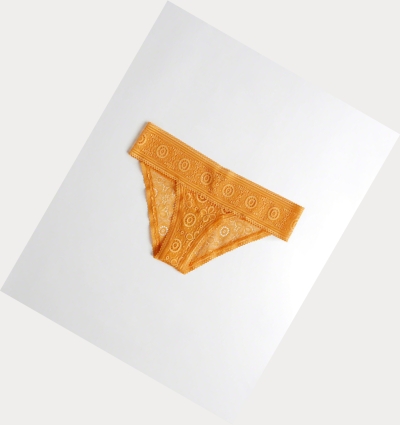 Yellow Women's Hollister Lace Cheeky Underwear | UK-086ZVND