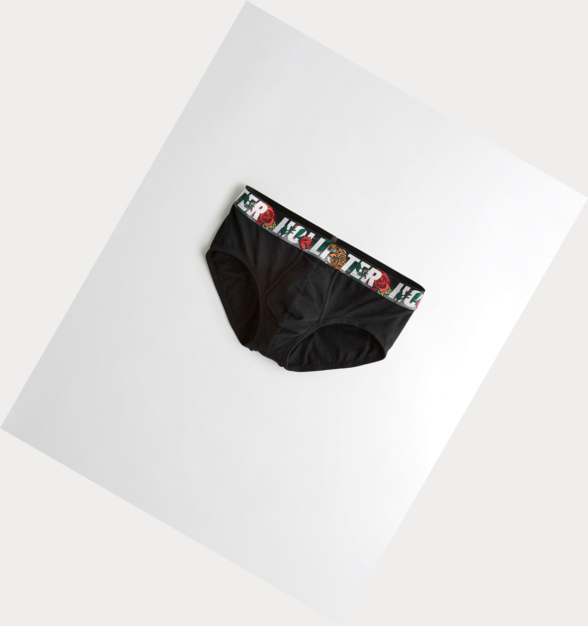 Black Men\'s Hollister Knit Brief Underwear | UK-917VQNT