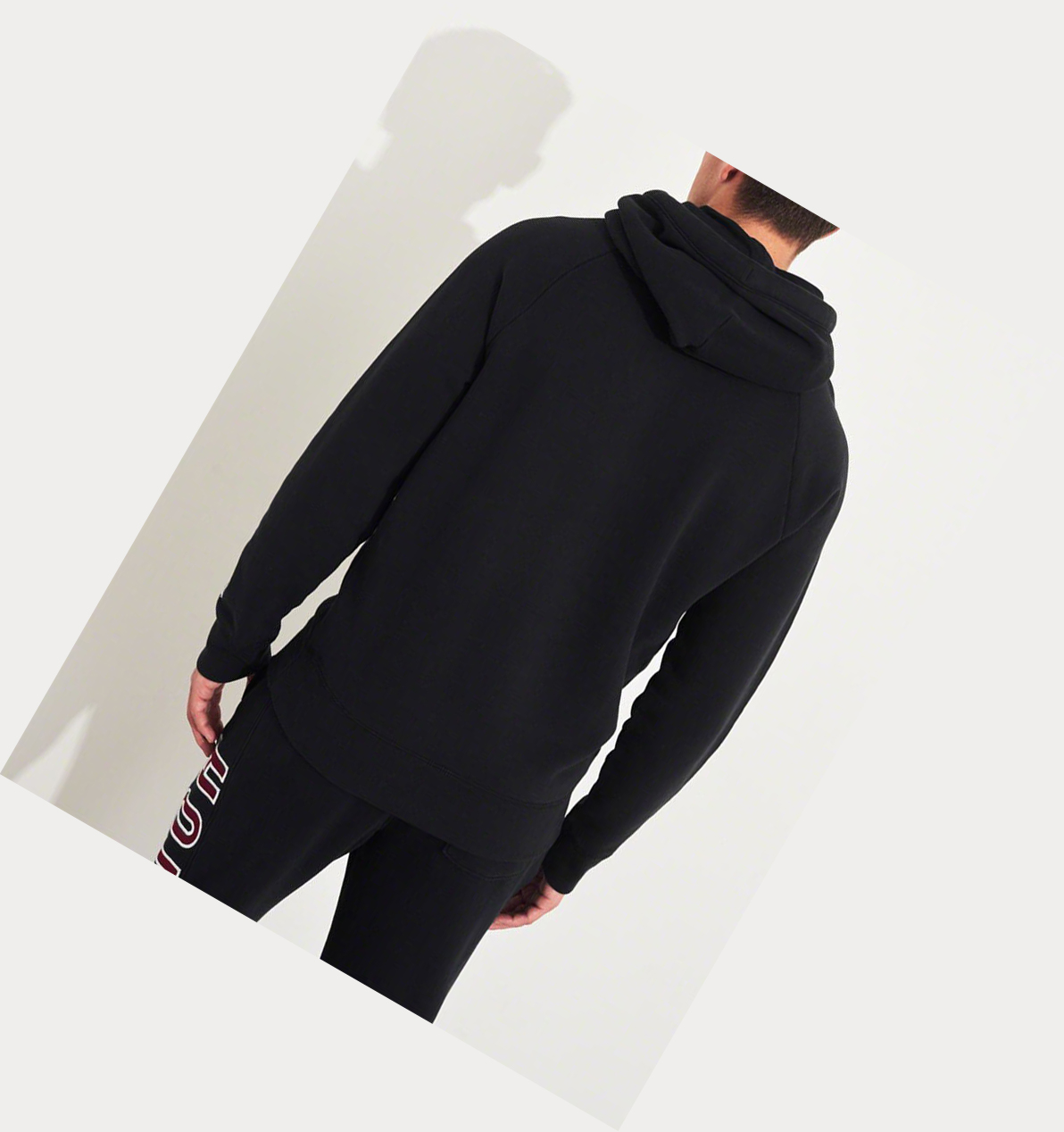 Black Men's Hollister Logo Graphic Hoodie | UK-105HQEP