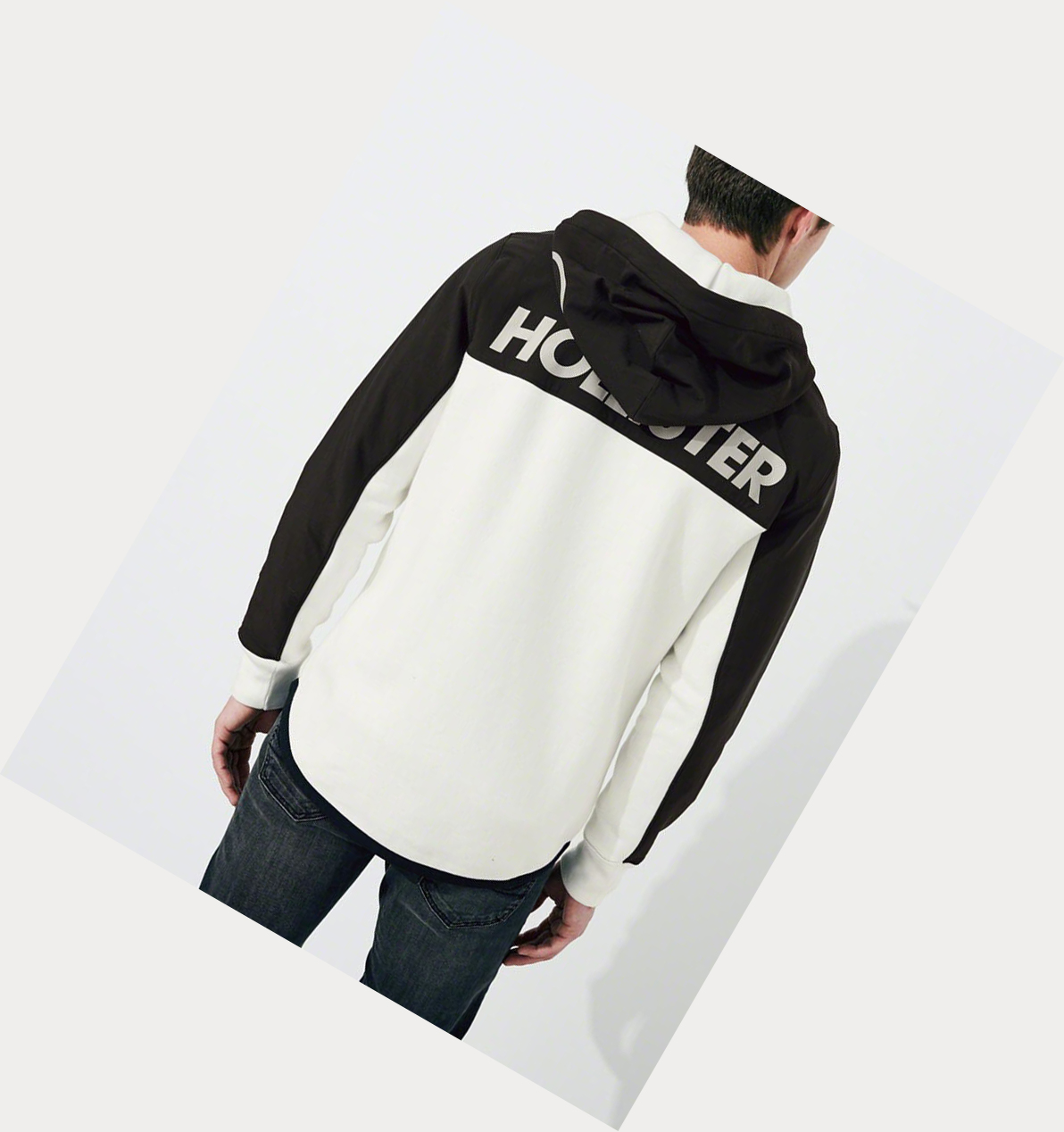 Black Men's Hollister Logo Hoodie | UK-719KPIR