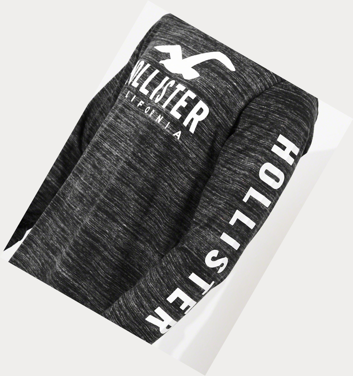 Black Men's Hollister Logo Long Sleeve | UK-021BRXD