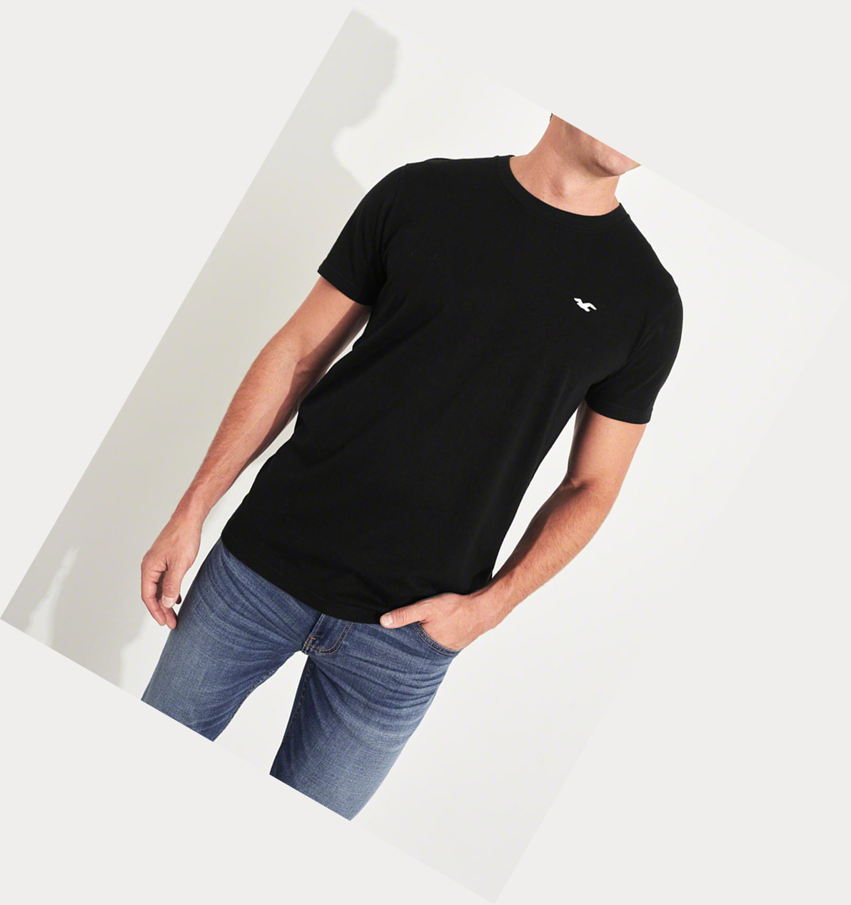 Black Men's Hollister Must-Have Crewneck Short Sleeve | UK-943SCZH