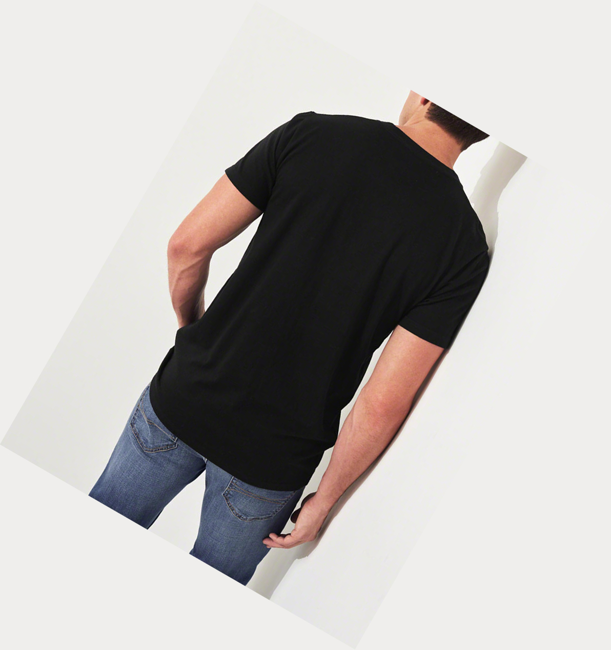 Black Men's Hollister Must-Have Crewneck Short Sleeve | UK-943SCZH