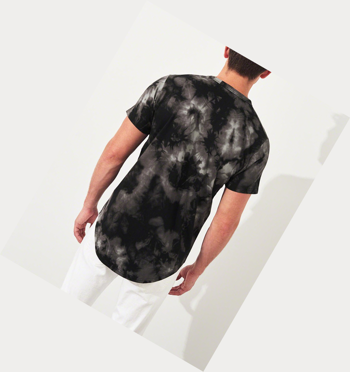 Black Men's Hollister Tie-Dye Leopard Logo Short Sleeve | UK-238SNCH