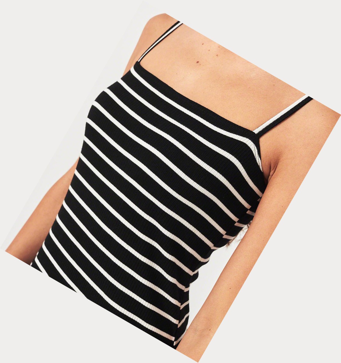 Black Stripes Women's Hollister Knit Slim Cami Dress | UK-562KBSI