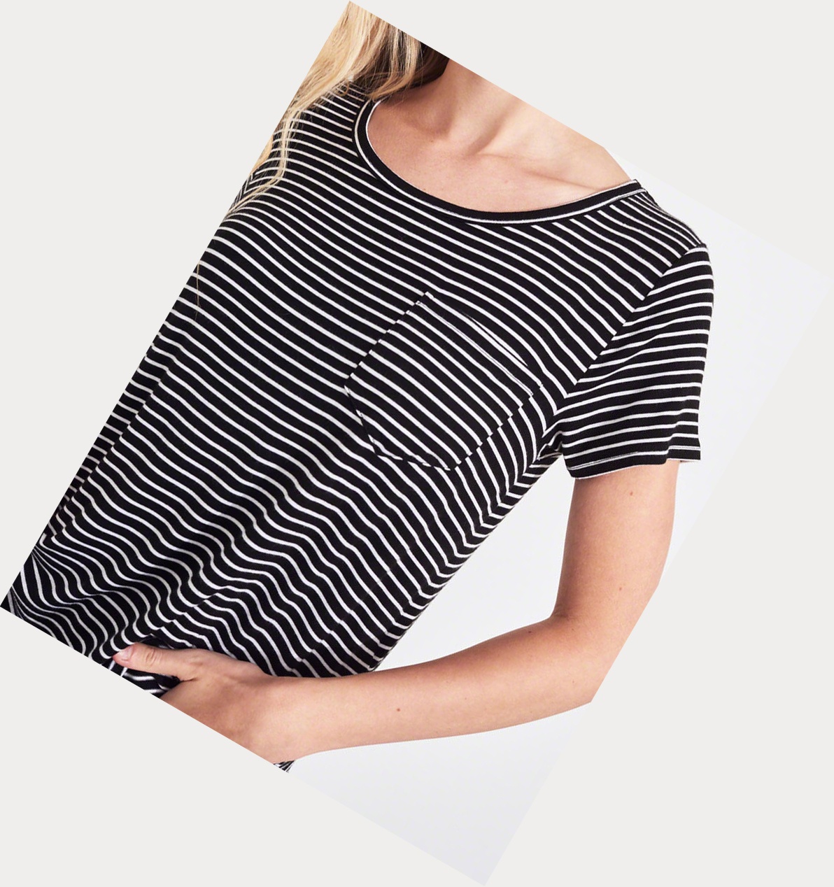 Black Stripes Women's Hollister Must-Have Easy Short Sleeve | UK-743ISQU