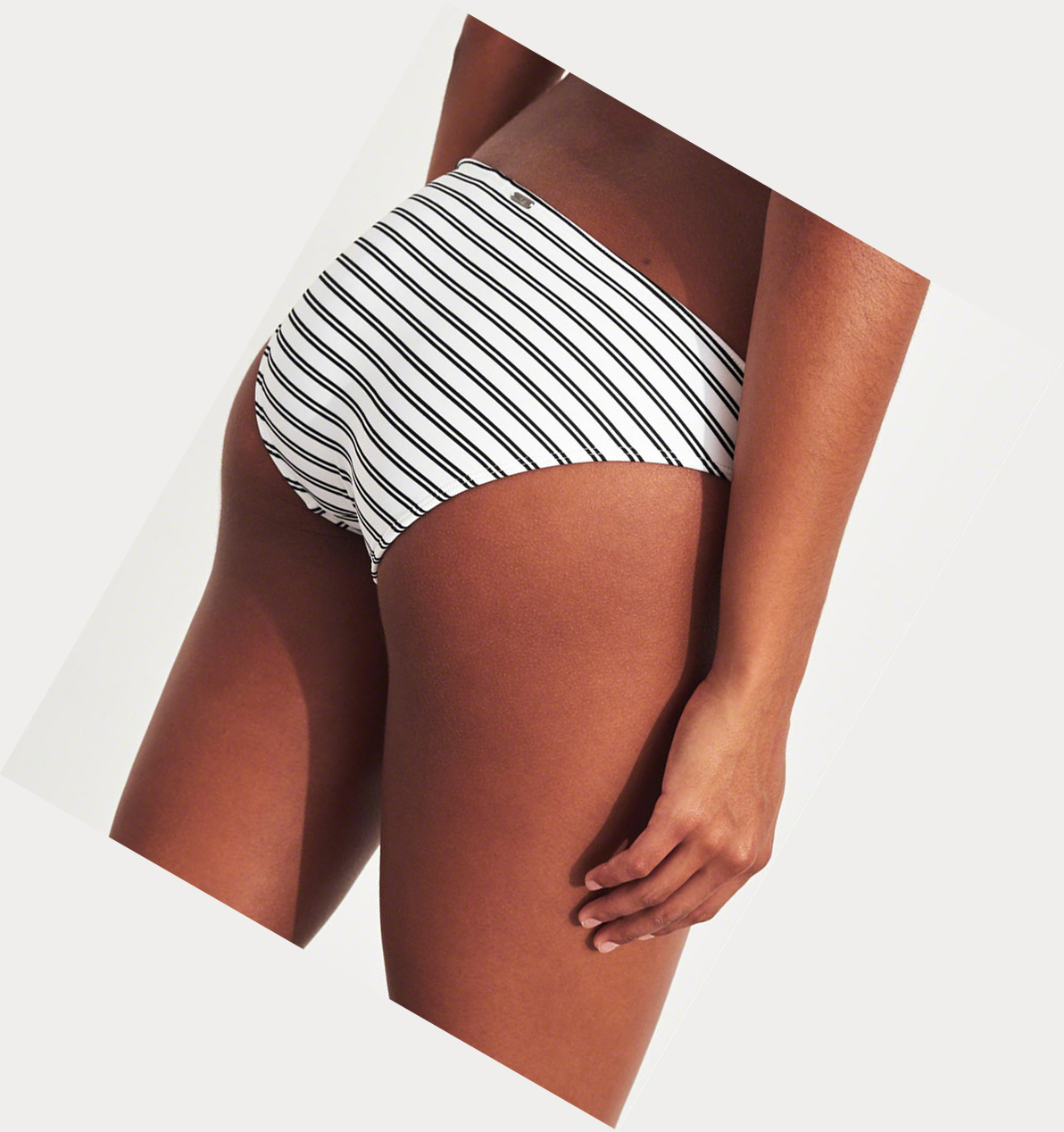 Black Stripes Women's Hollister Stripe Bikini Bottoms | UK-376NRHO