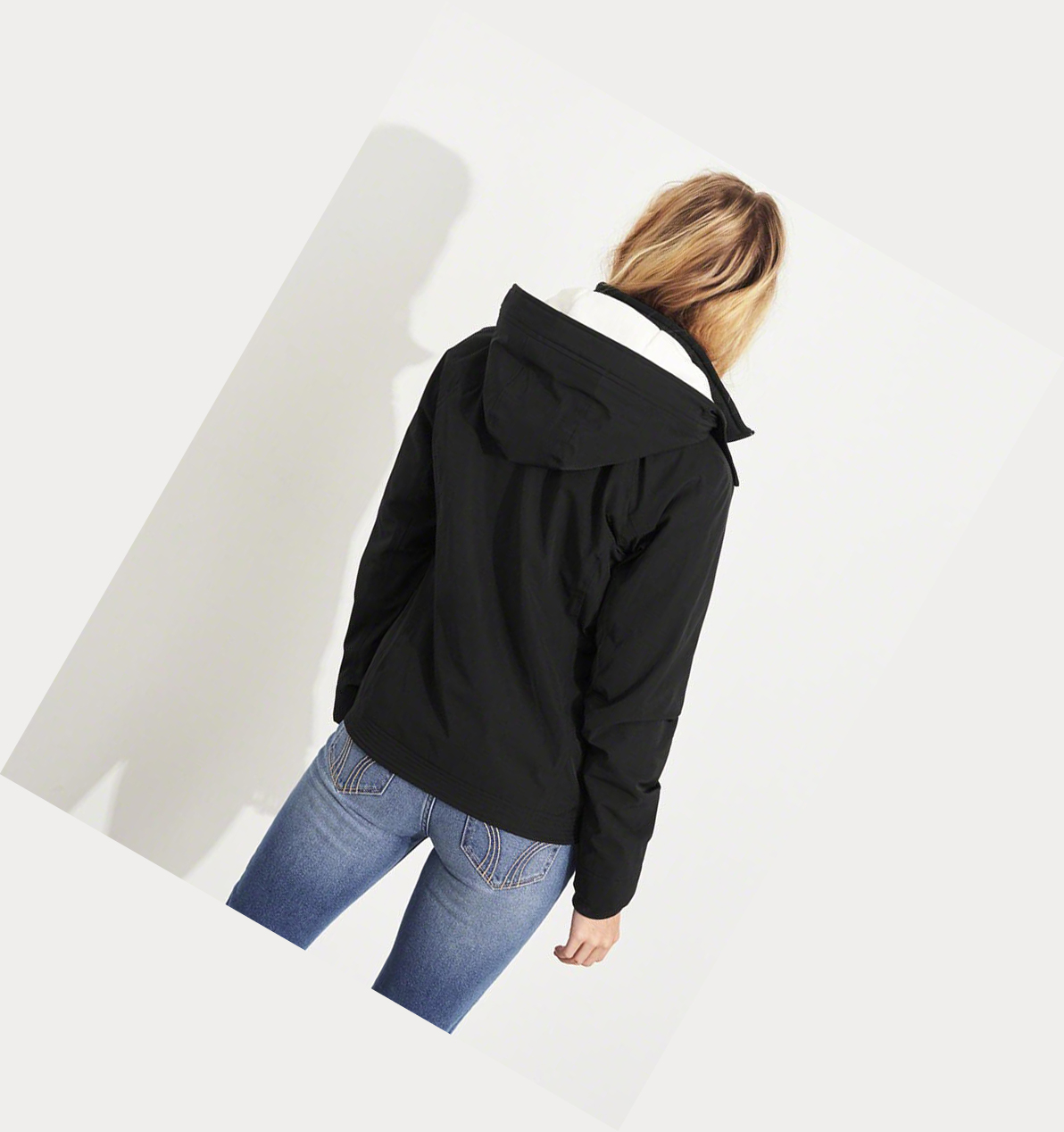 Black Women's Hollister Fleece-Lined Jackets | UK-635IXHB