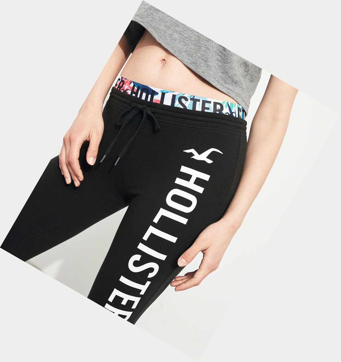 Black Women's Hollister High-Rise Fleece Leggings | UK-689TPBL