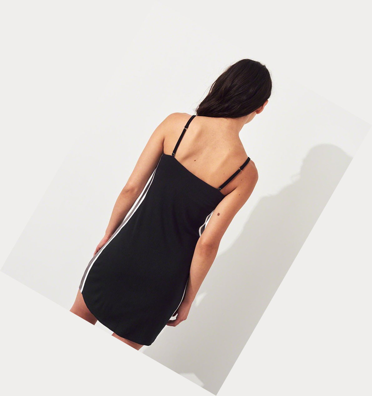 Black Women's Hollister Knit Slim Cami Dress | UK-405ODZG