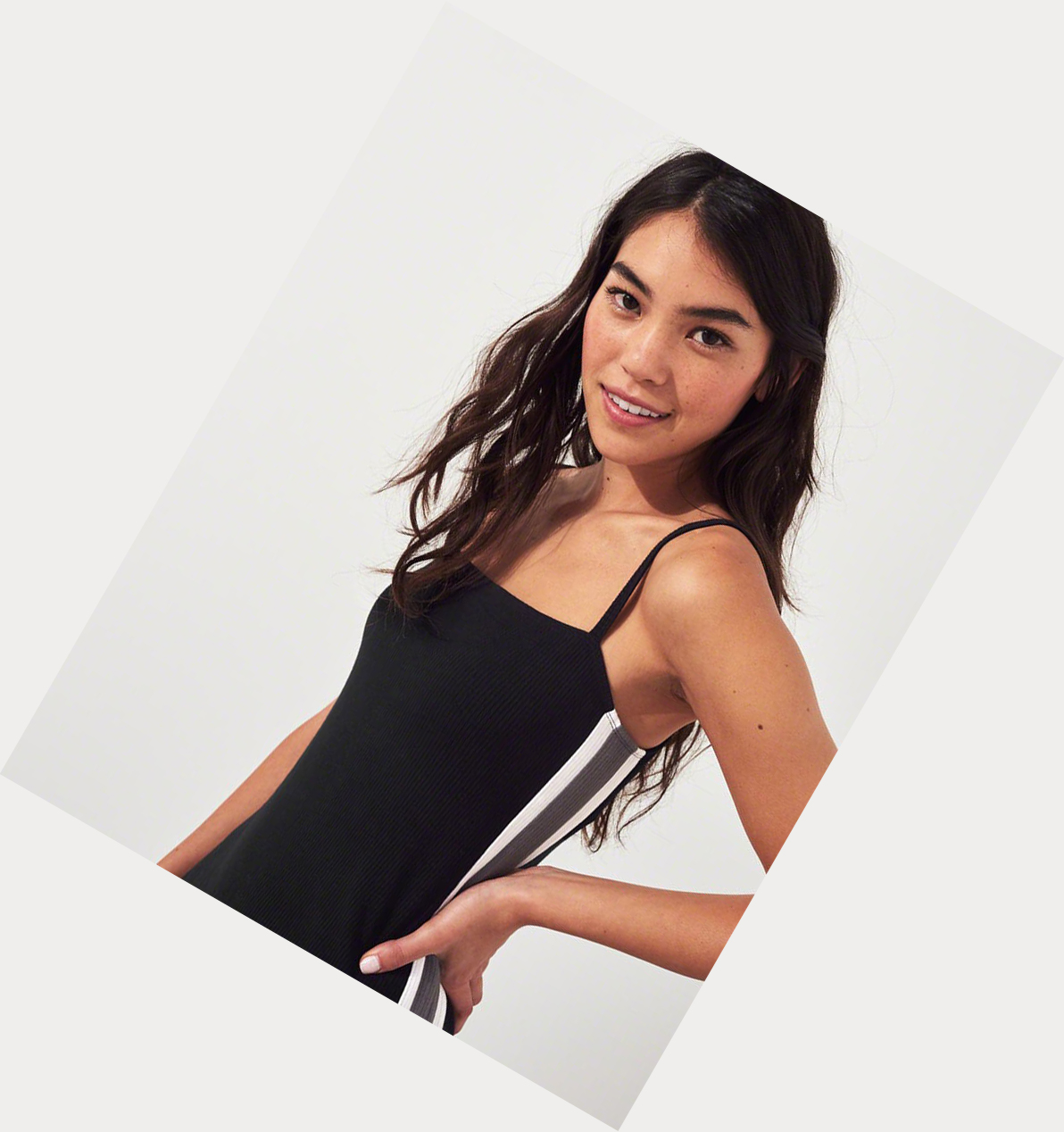 Black Women's Hollister Knit Slim Cami Dress | UK-405ODZG