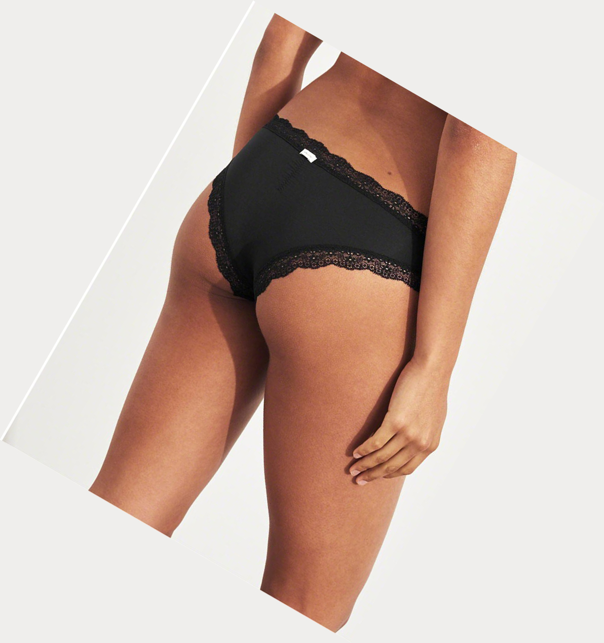 Black Women's Hollister Lace-Trim Cheeky Underwear | UK-467OHXI