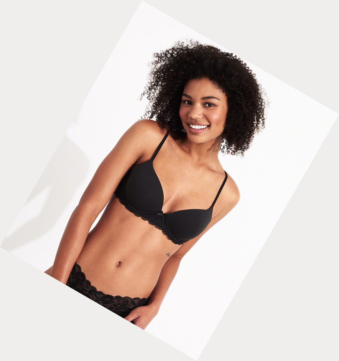 Black Women's Hollister Lightly Lined Demi Bras | UK-341PXIS